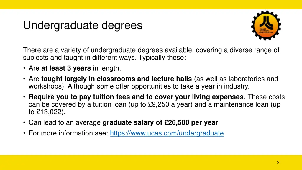 undergraduate degrees