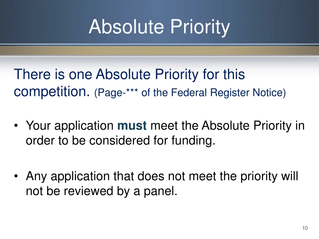 absolute priority