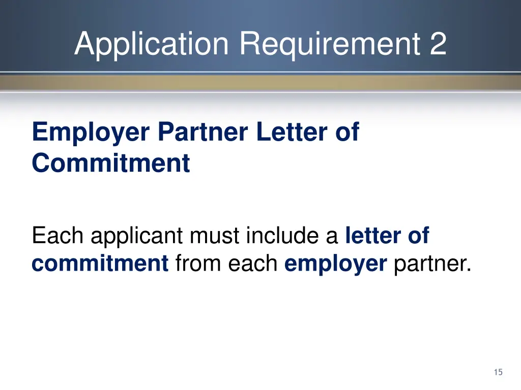 application requirement 2
