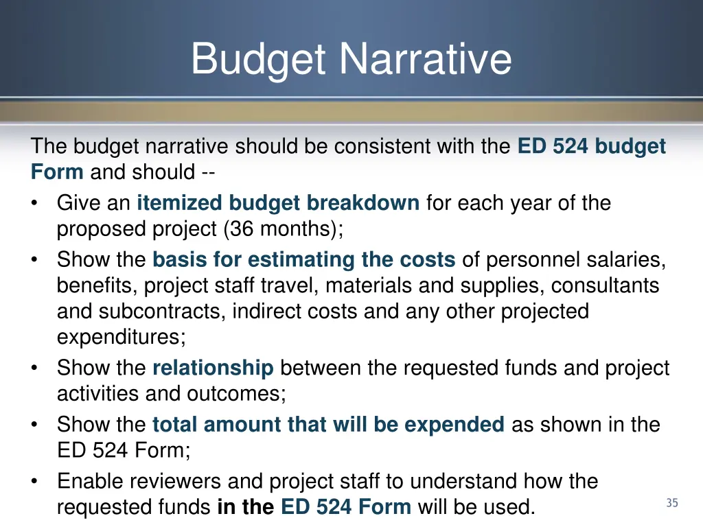 budget narrative 1