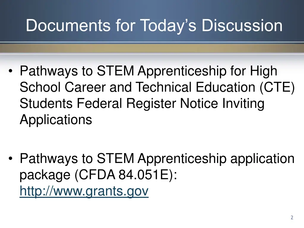 documents for today s discussion