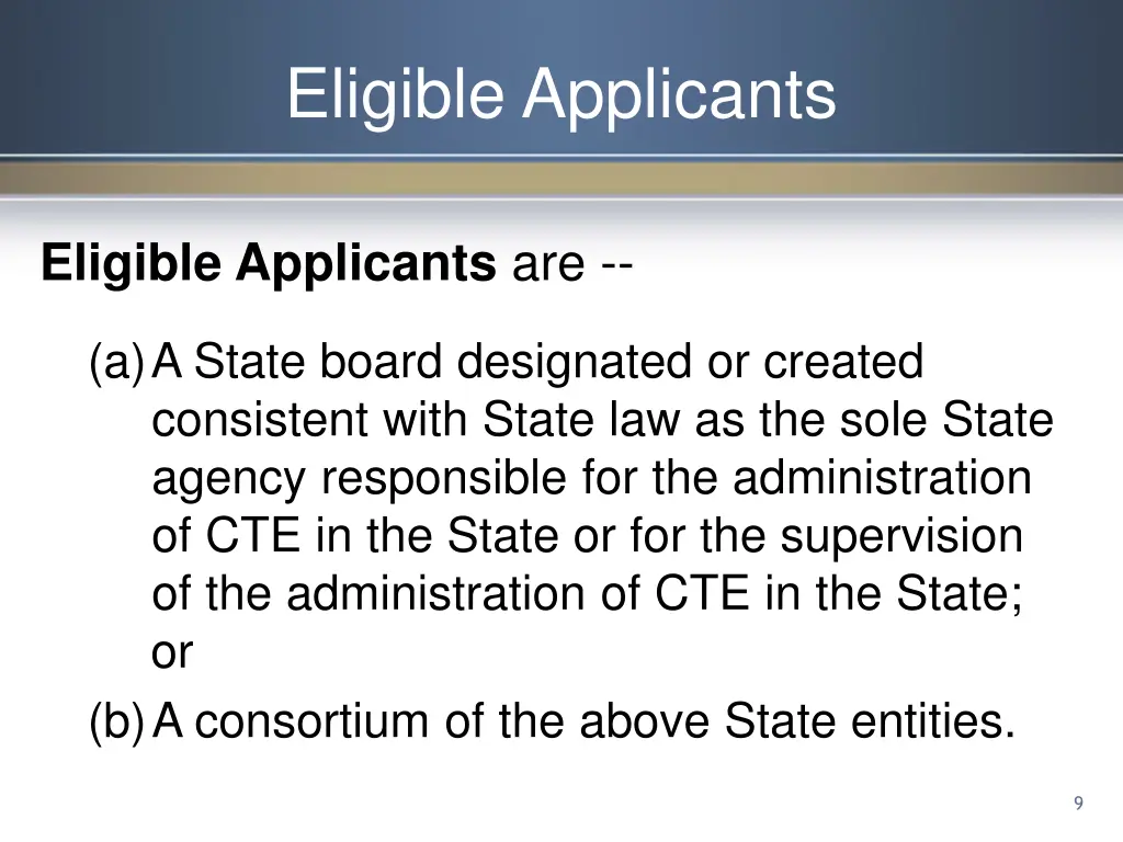 eligible applicants