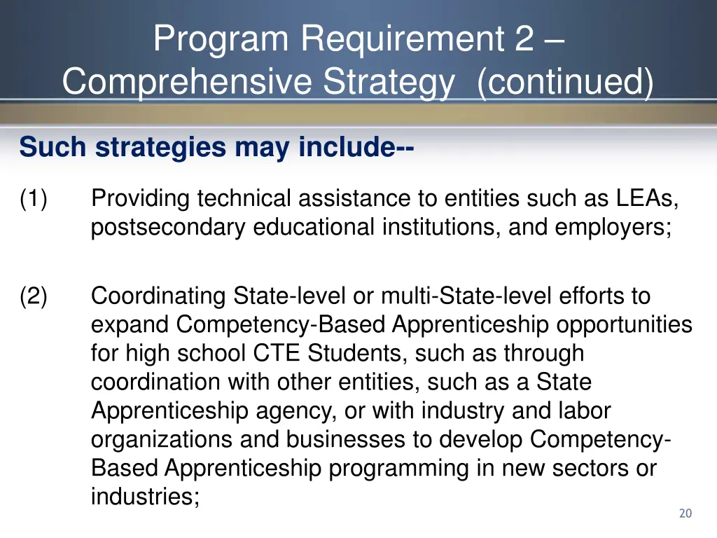 program requirement 2 comprehensive strategy 4