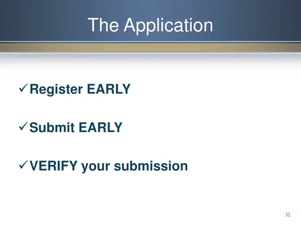 the application 1