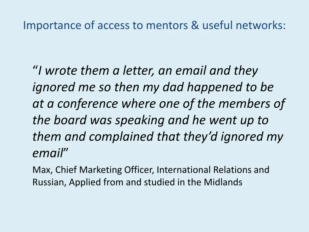 importance of access to mentors useful networks