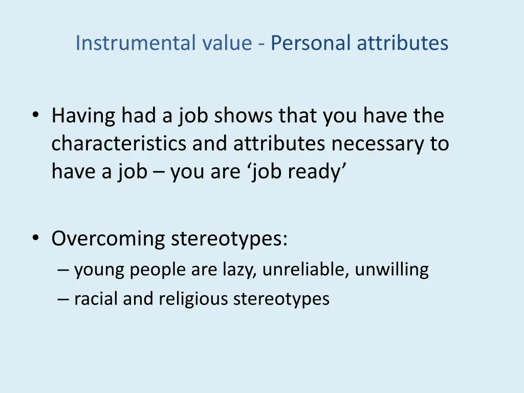 instrumental value personal attributes