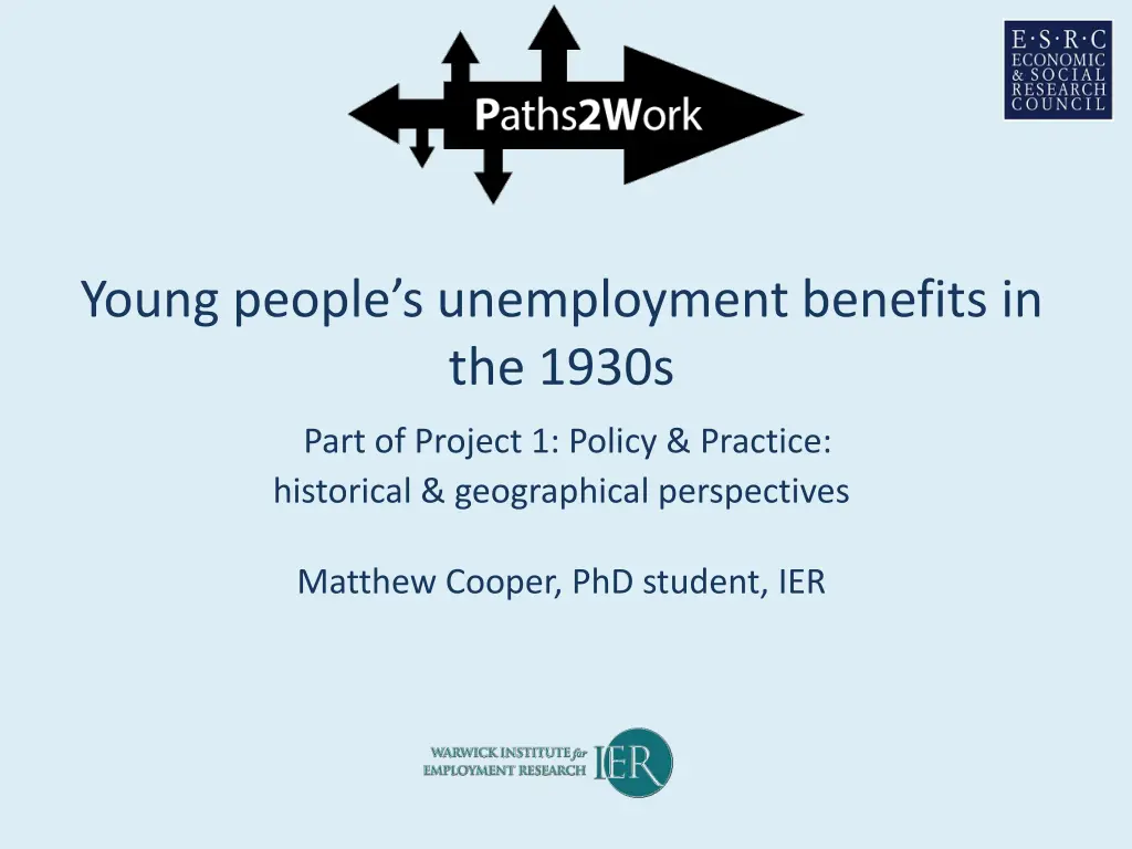 young people s unemployment benefits in the 1930s