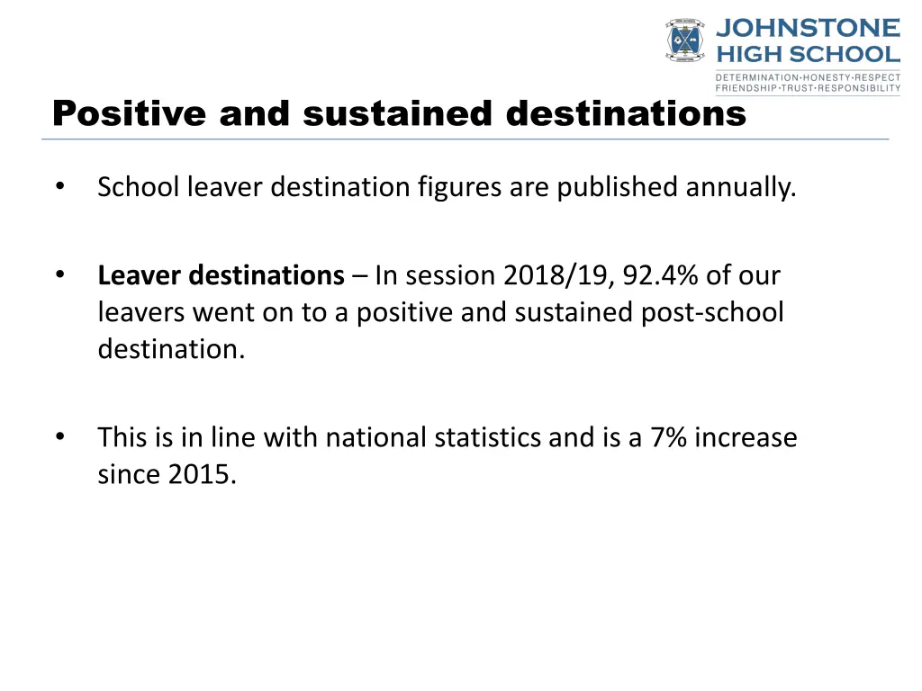 positive and sustained destinations 1