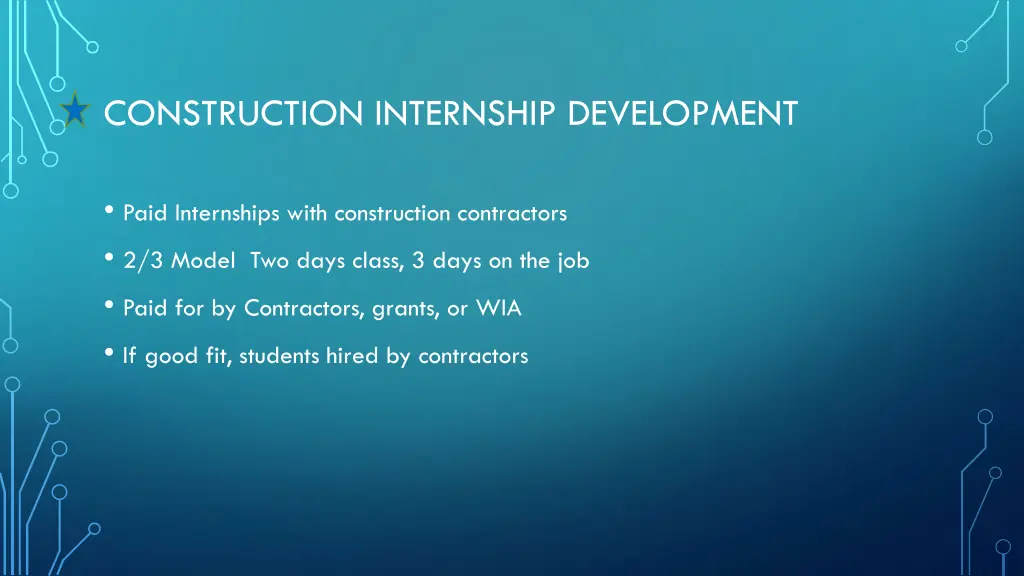 construction internship development