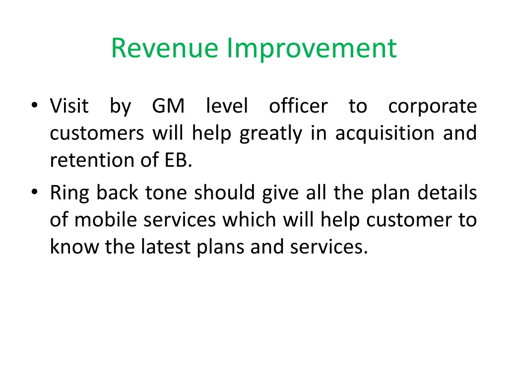 revenue improvement 2