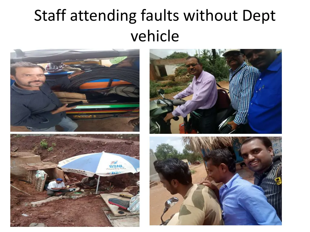 staff attending faults without dept vehicle