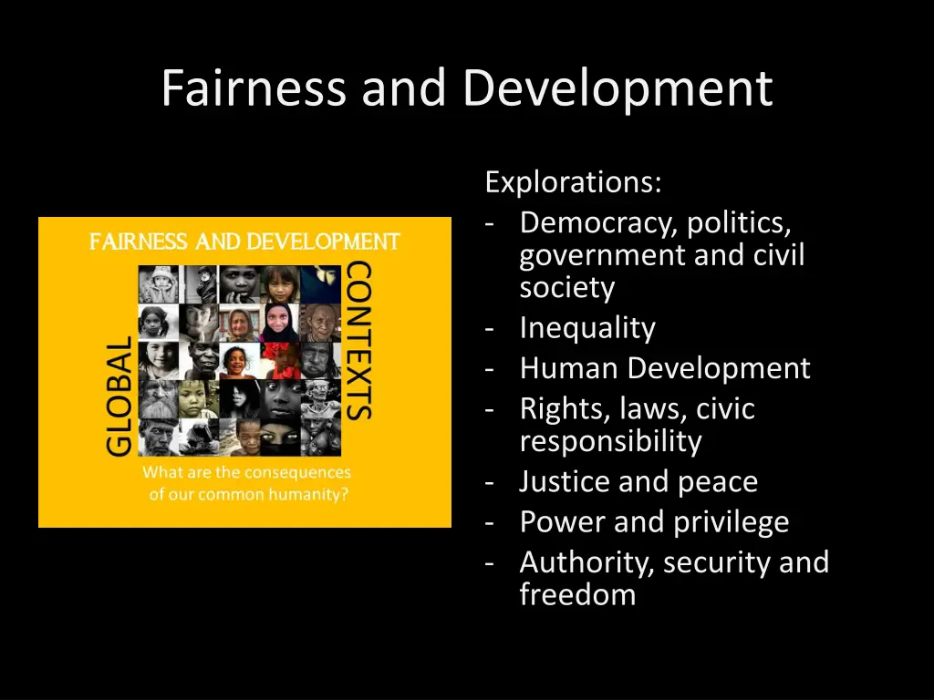 fairness and development