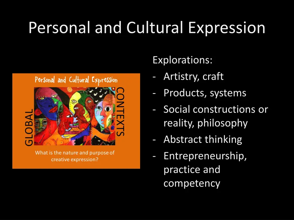 personal and cultural expression