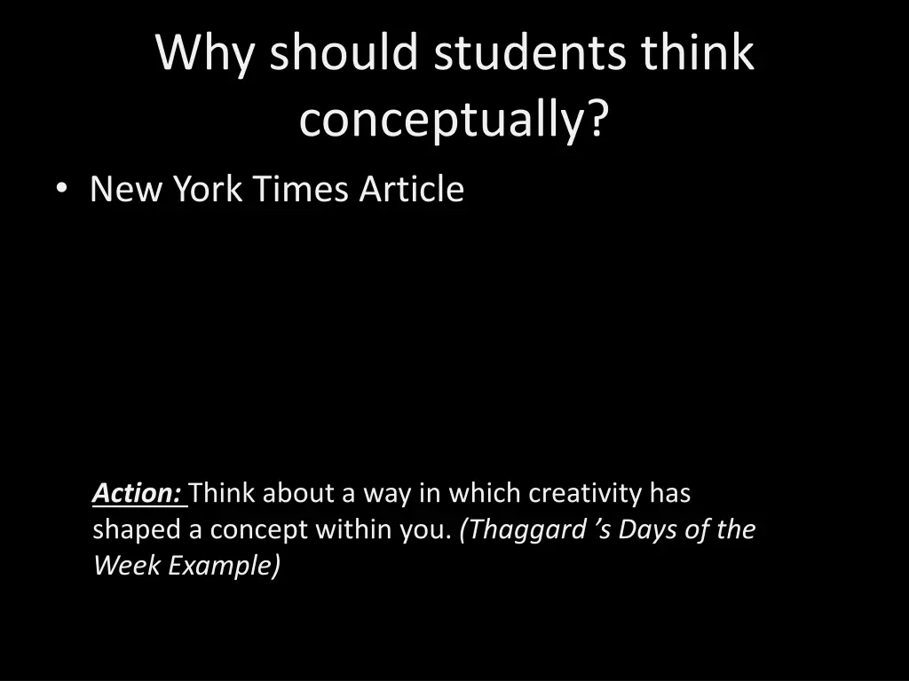 why should students think conceptually new york