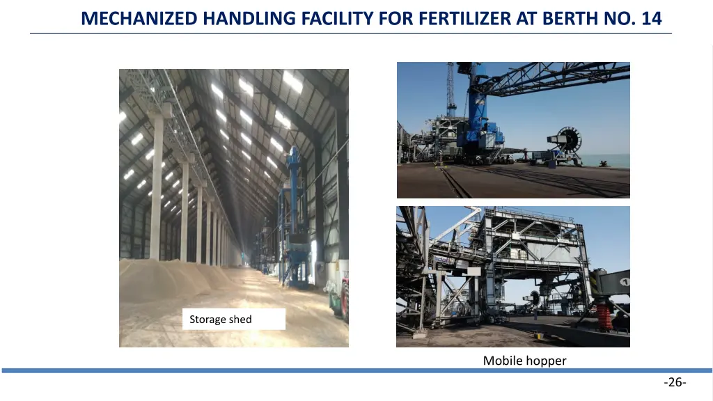 mechanized handling facility for fertilizer