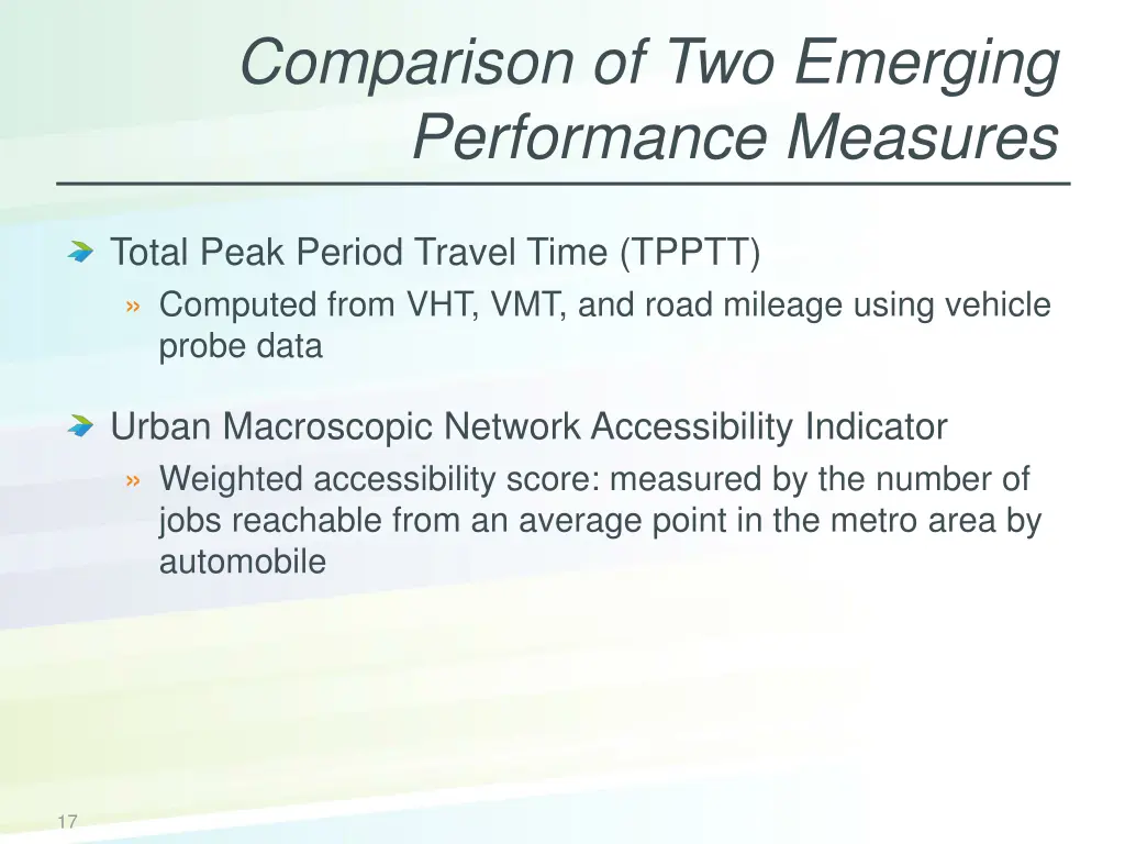 comparison of two emerging performance measures