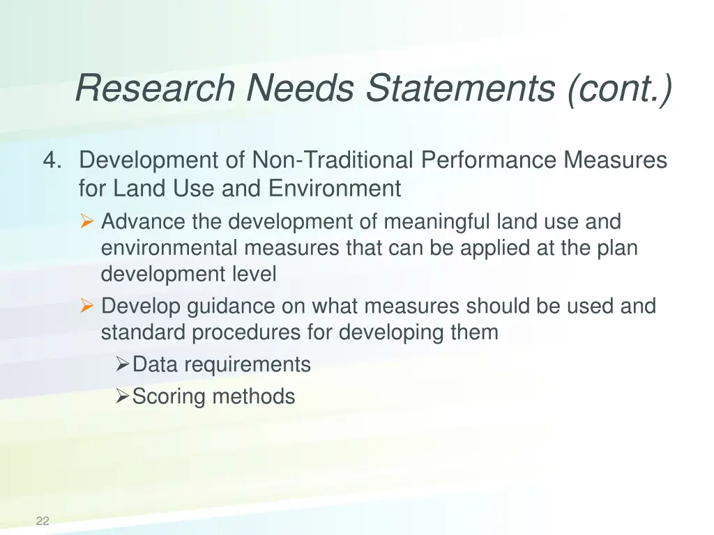 research needs statements cont 2