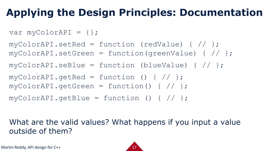 applying the design principles documentation