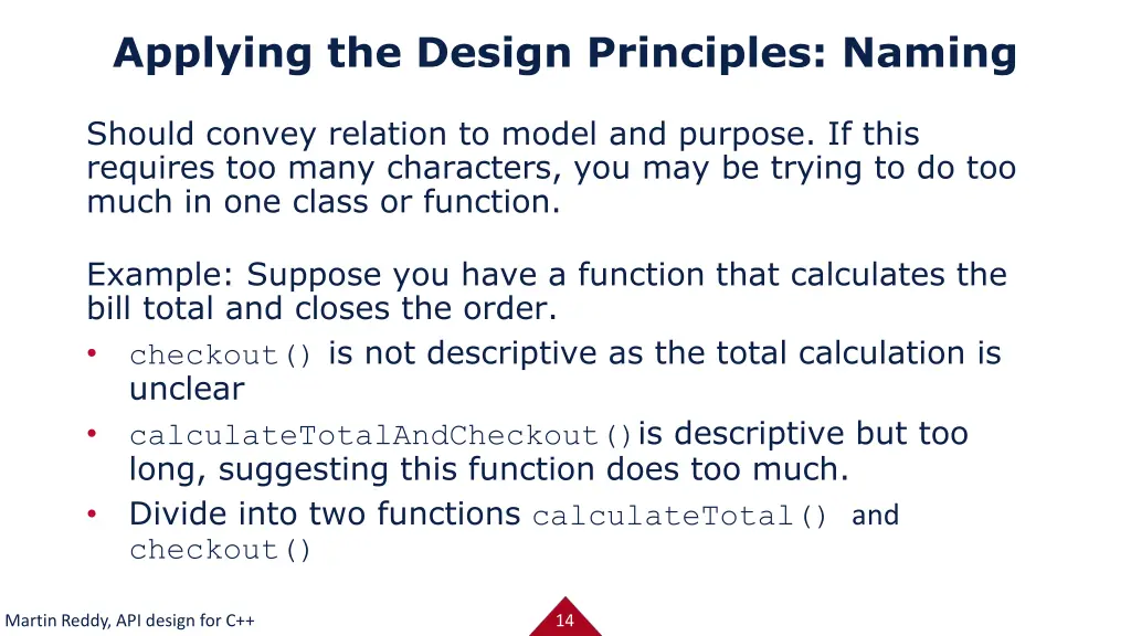 applying the design principles naming 1