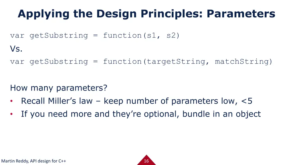 applying the design principles parameters