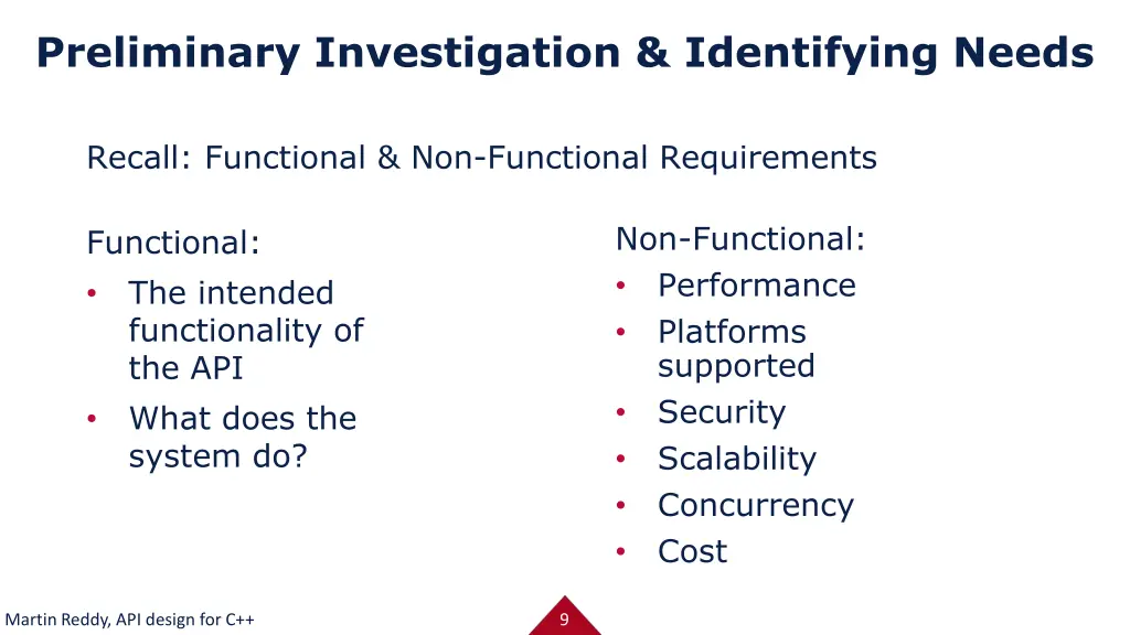 preliminary investigation identifying needs