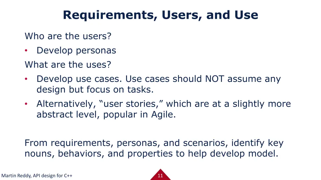 requirements users and use