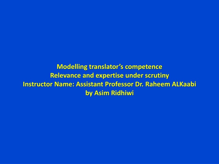 modelling translator s competence relevance