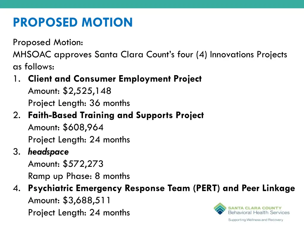 proposed motion