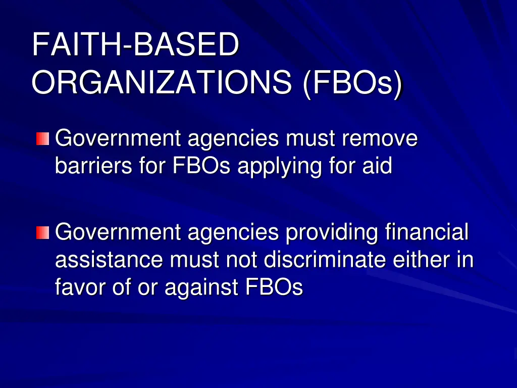 faith based organizations fbos