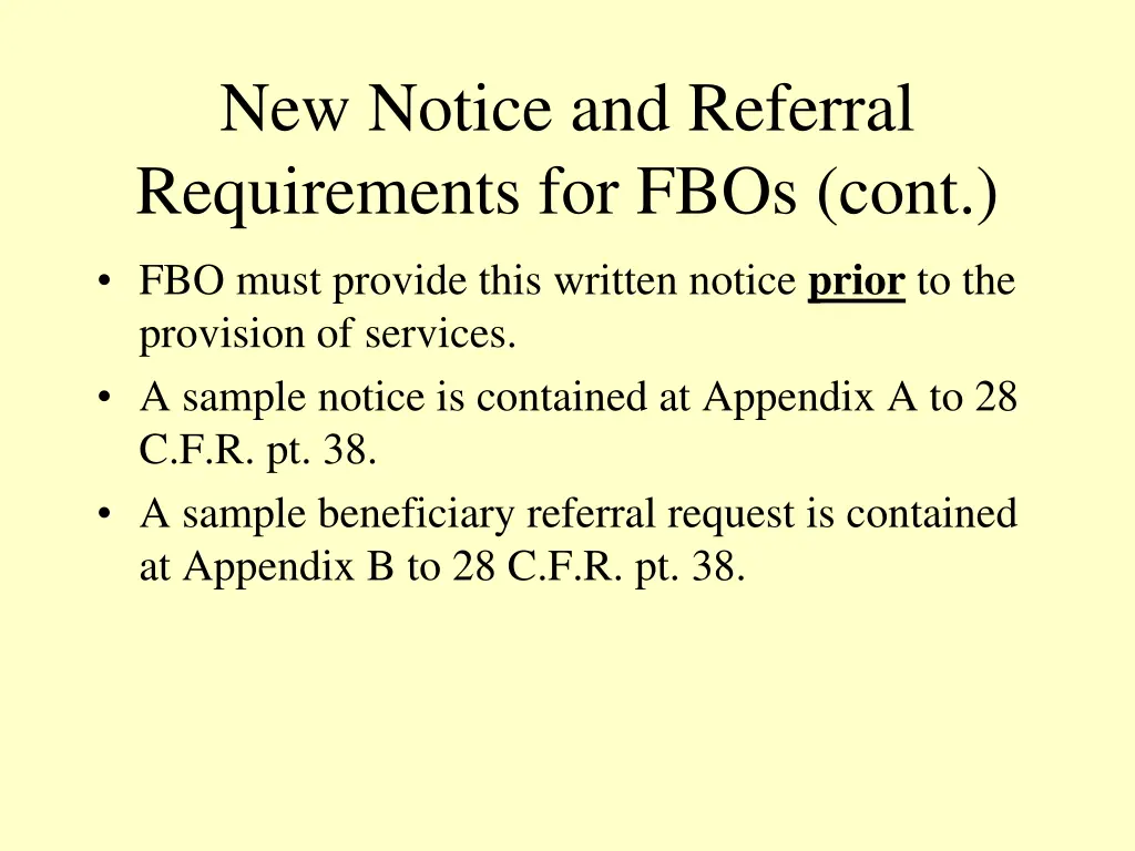 new notice and referral requirements for fbos cont 1