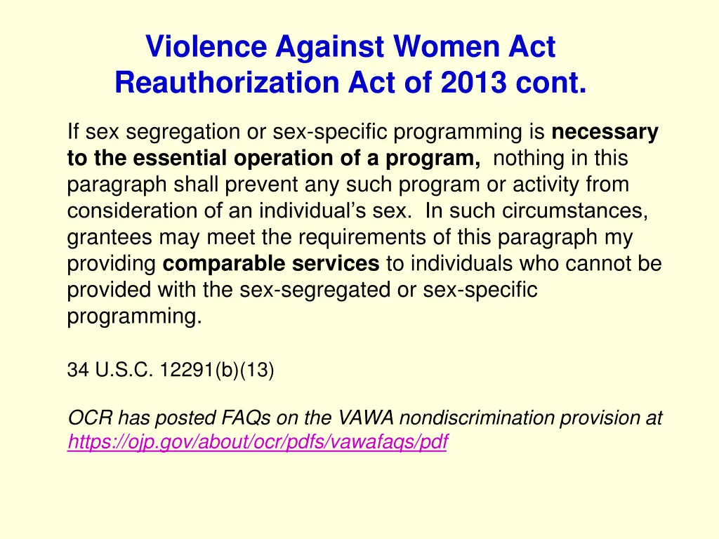 violence against women act reauthorization 1
