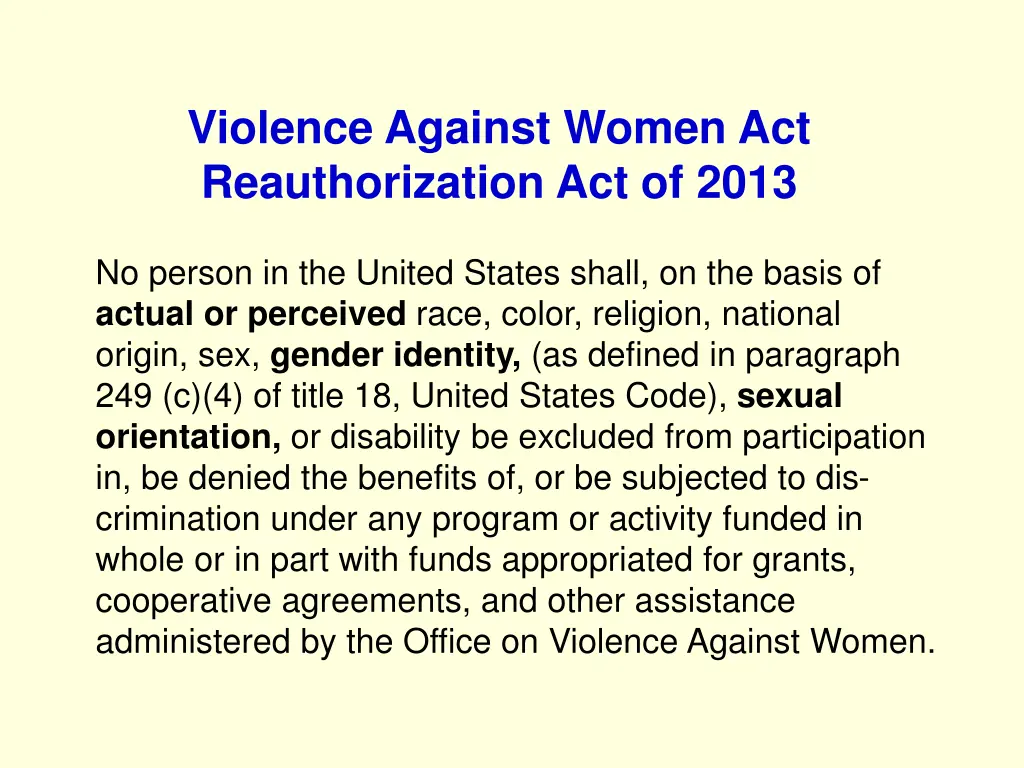 violence against women act reauthorization