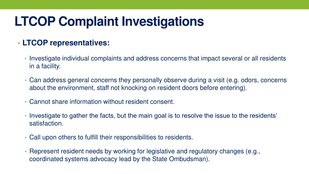 ltcop complaint investigations