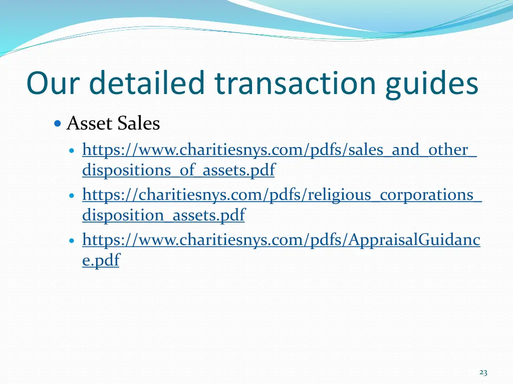 our detailed transaction guides