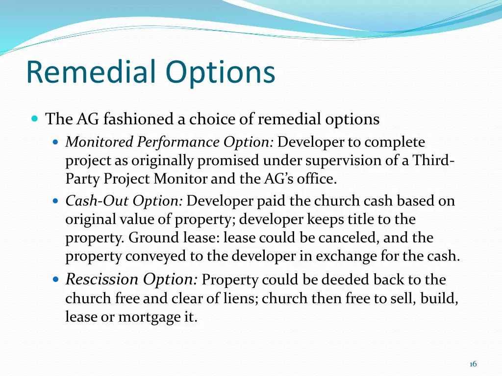 remedial options