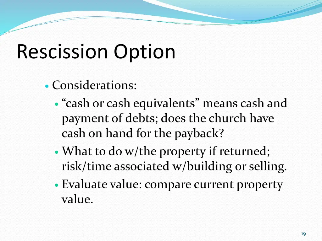 rescission option
