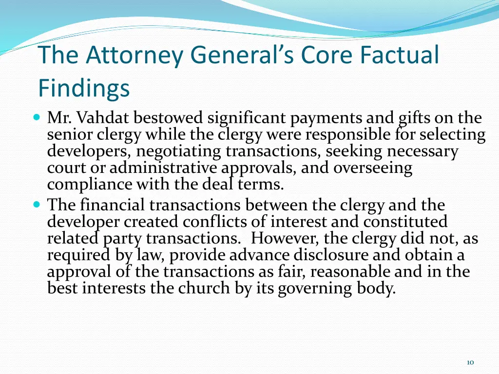 the attorney general s core factual findings 1