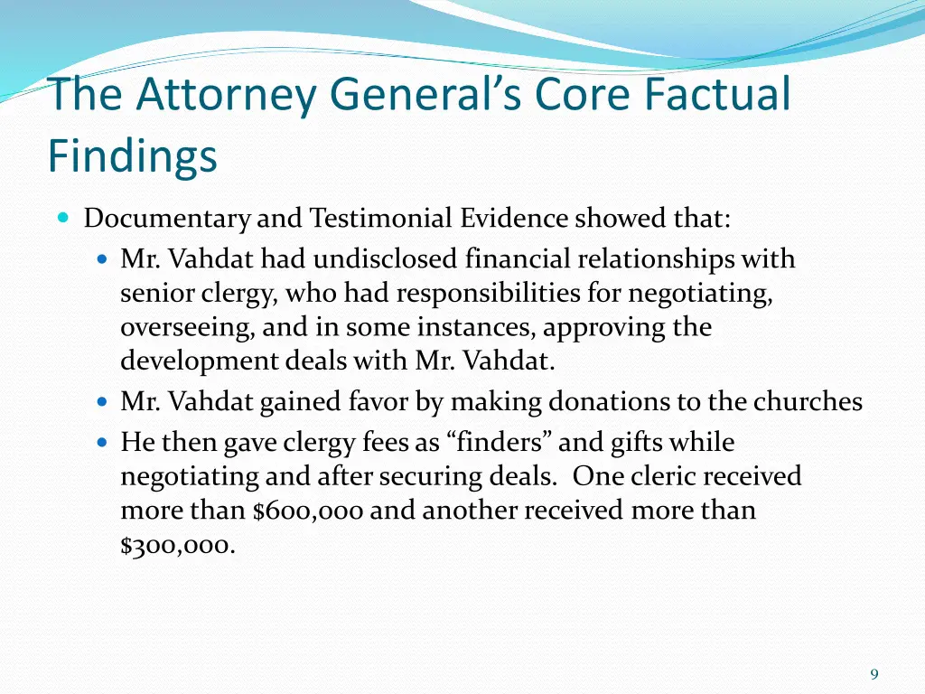 the attorney general s core factual findings