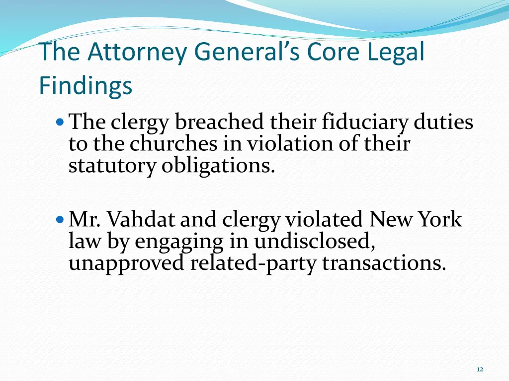 the attorney general s core legal findings