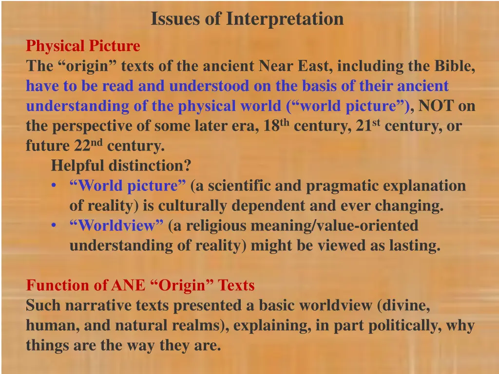 issues of interpretation