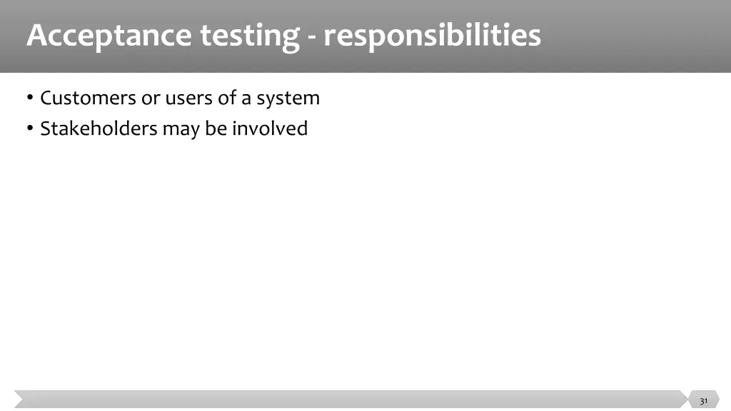 acceptance testing responsibilities