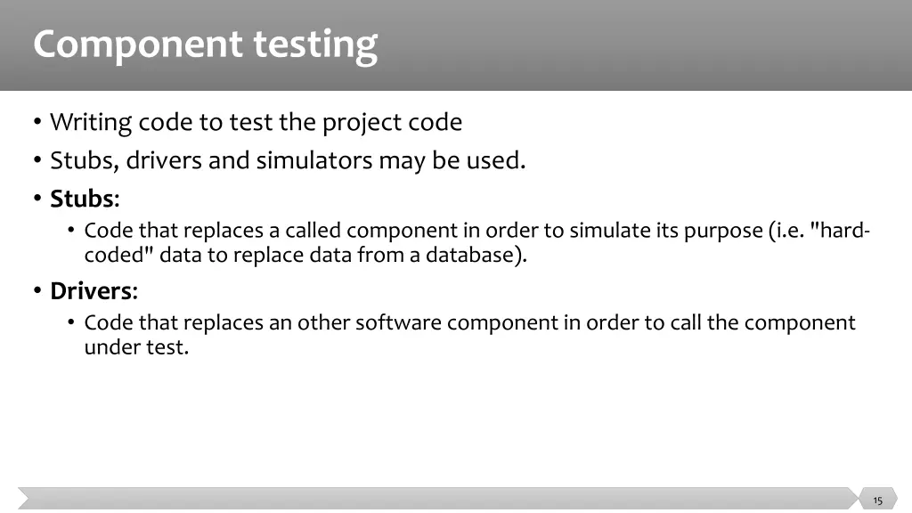component testing