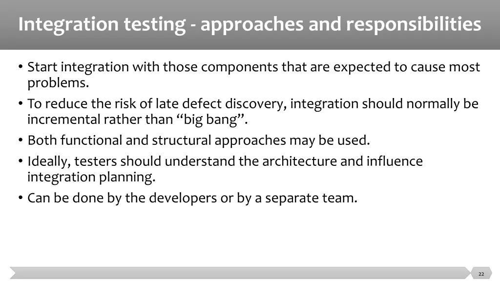 integration testing approaches