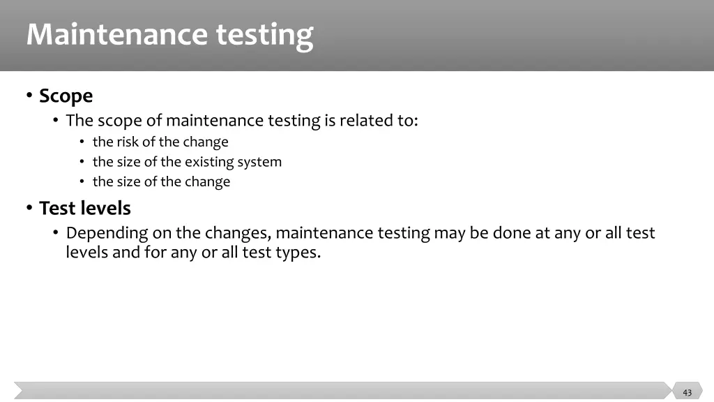 maintenance testing 1