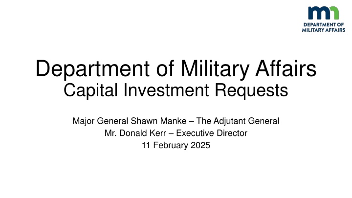 department of military affairs capital investment
