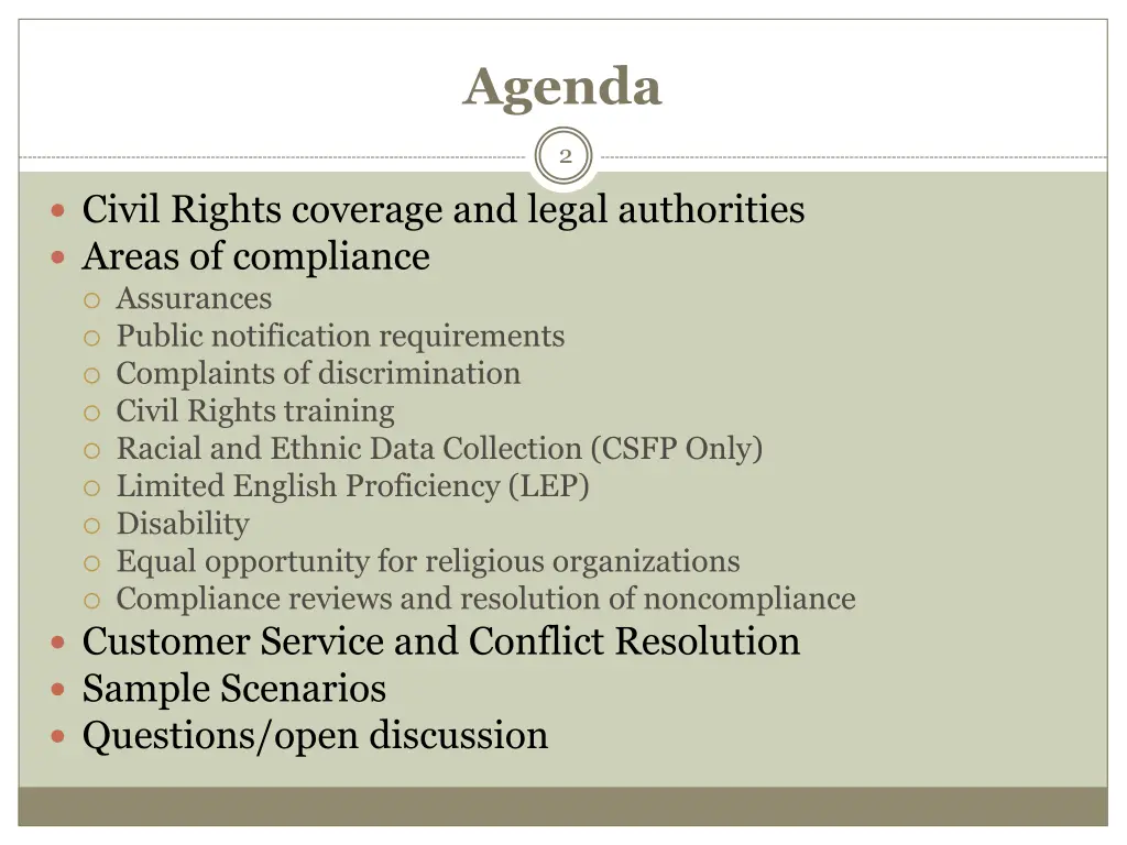 agenda