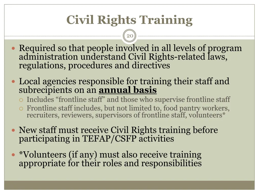 civil rights training 1
