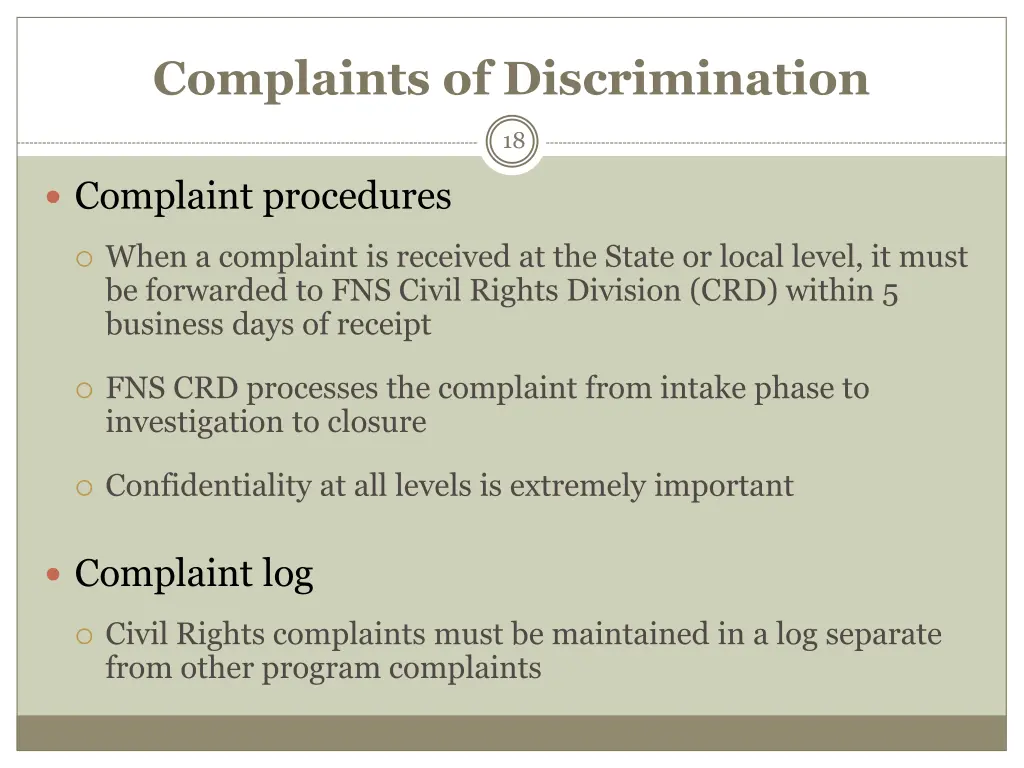 complaints of discrimination 2