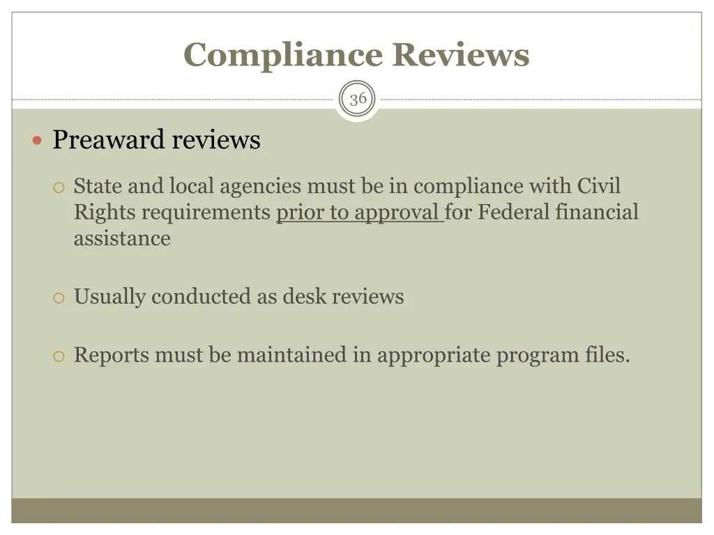 compliance reviews 1
