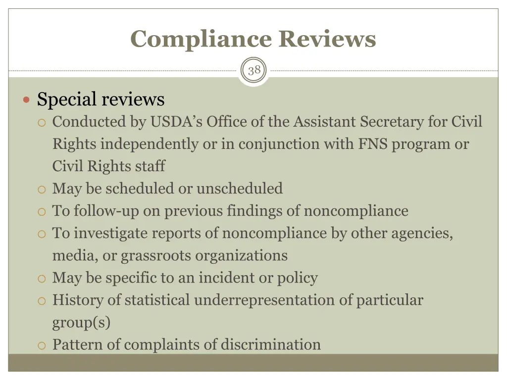 compliance reviews 3
